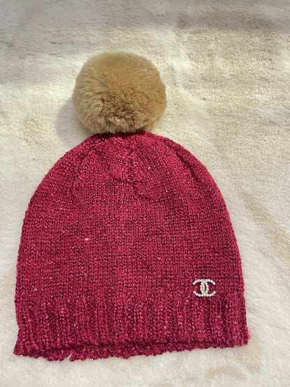 Glitter Pom Beanie Hat