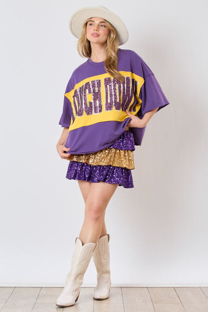 TOUCHDOWN Sequin Loose Fit Top