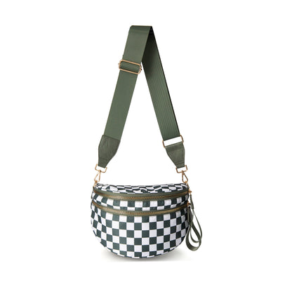Checkered Nylon Bum Bag