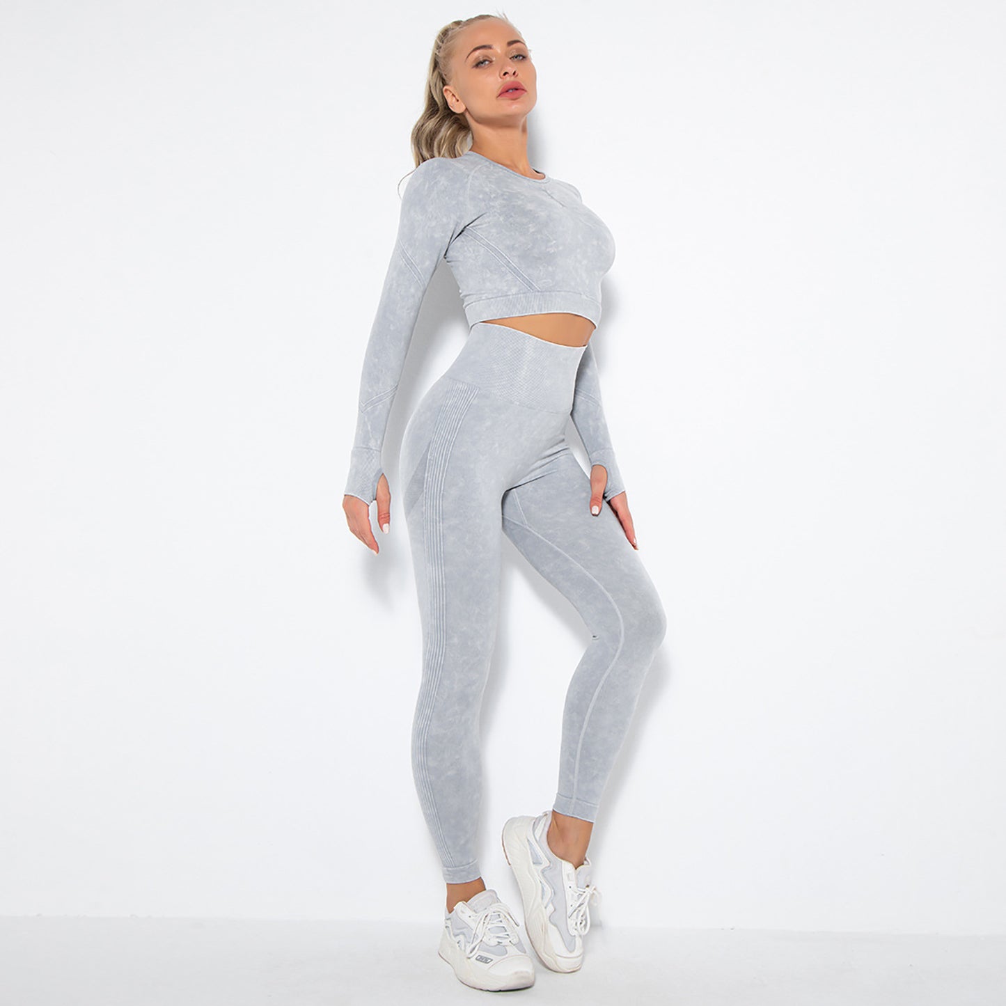Solid Color Washed Yoga Sets