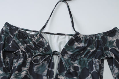 Camo mesh mini dress