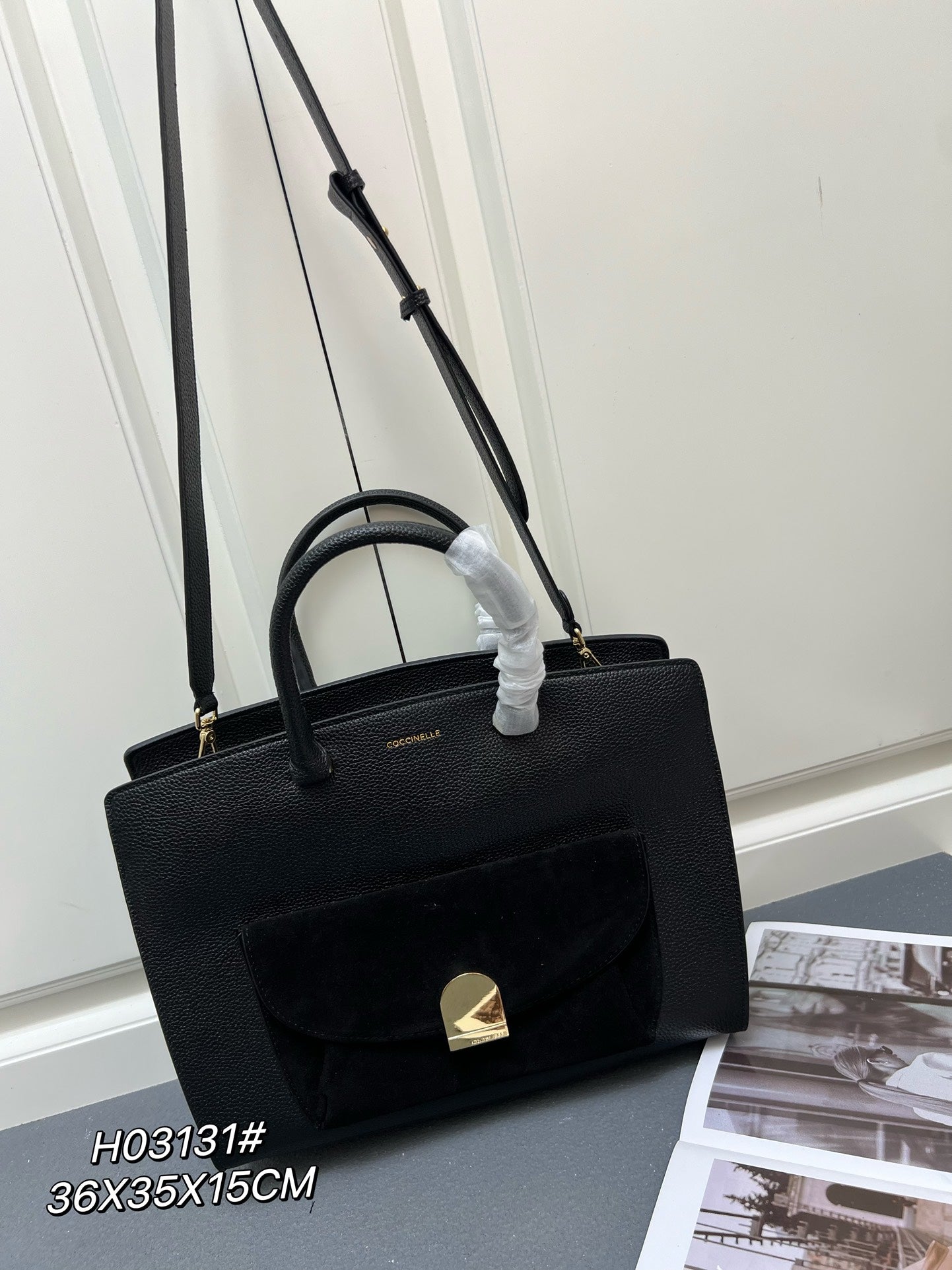 Blossom Hammered Leather Handbag and Shoulder Strap