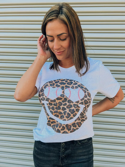 Leopard Happy Face Pullover