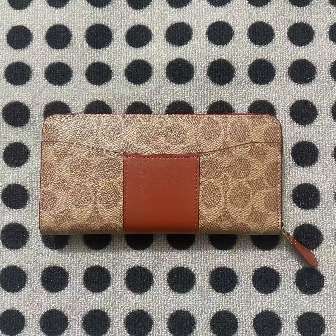 Accordion Zip Wallet In Colorblock Signature Canvas