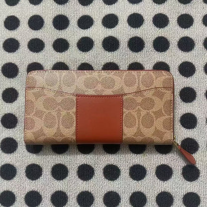 Accordion Zip Wallet In Colorblock Signature Canvas
