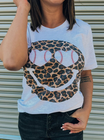 Leopard Happy Face Pullover