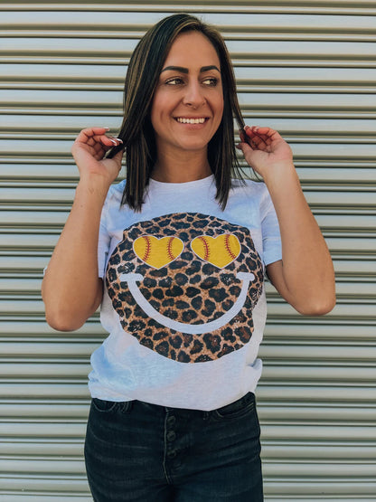 Leopard Happy Face Pullover