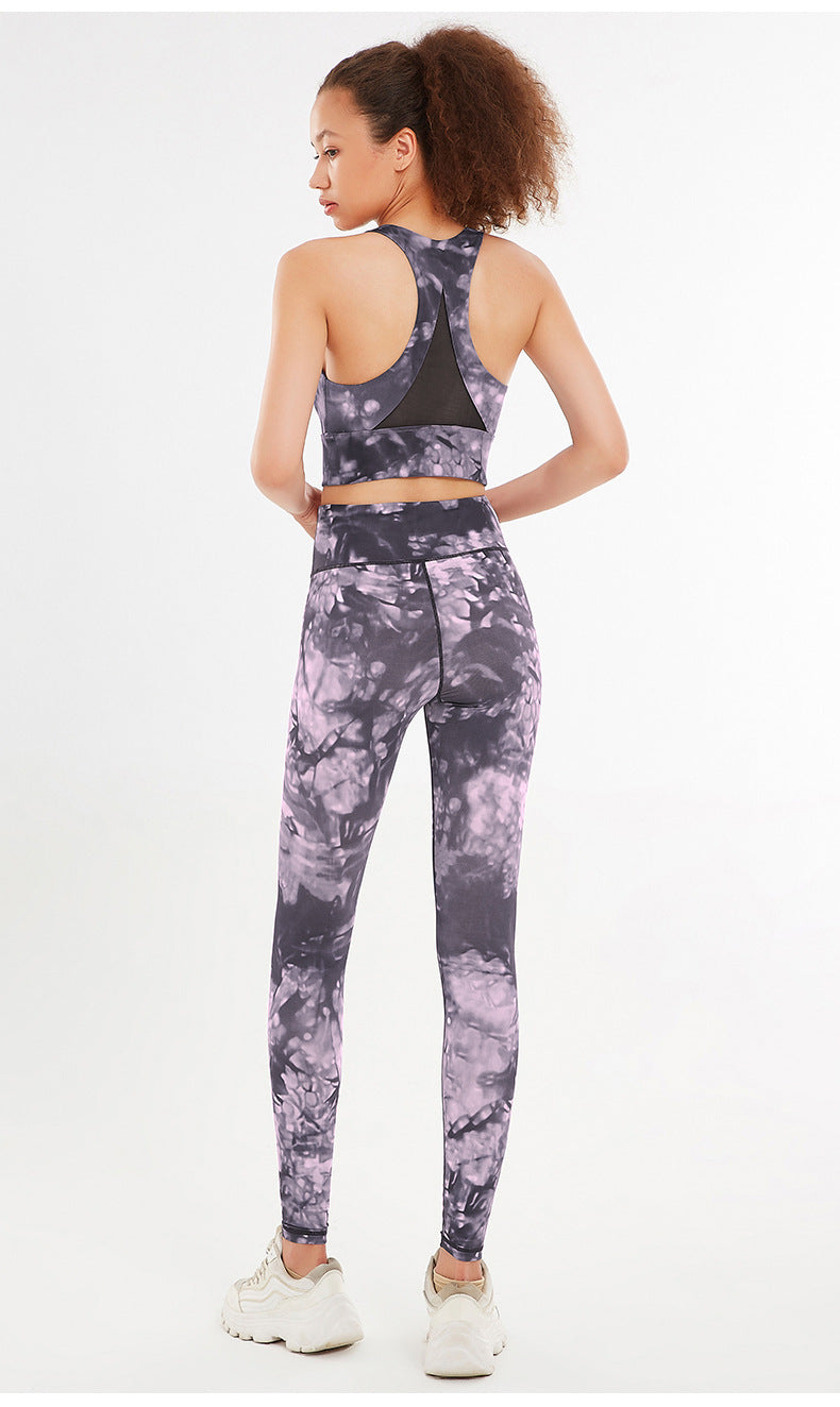 2 Pieces Tie Dye Crop Top and Legging Set