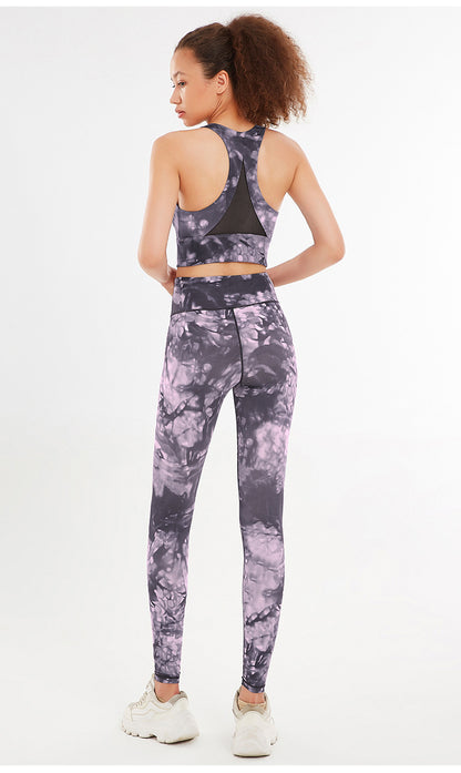 2 Pieces Tie Dye Crop Top and Legging Set