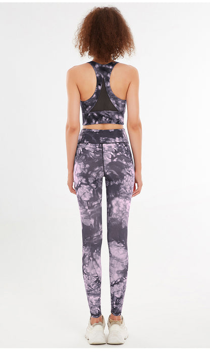 2 Pieces Tie Dye Crop Top and Legging Set