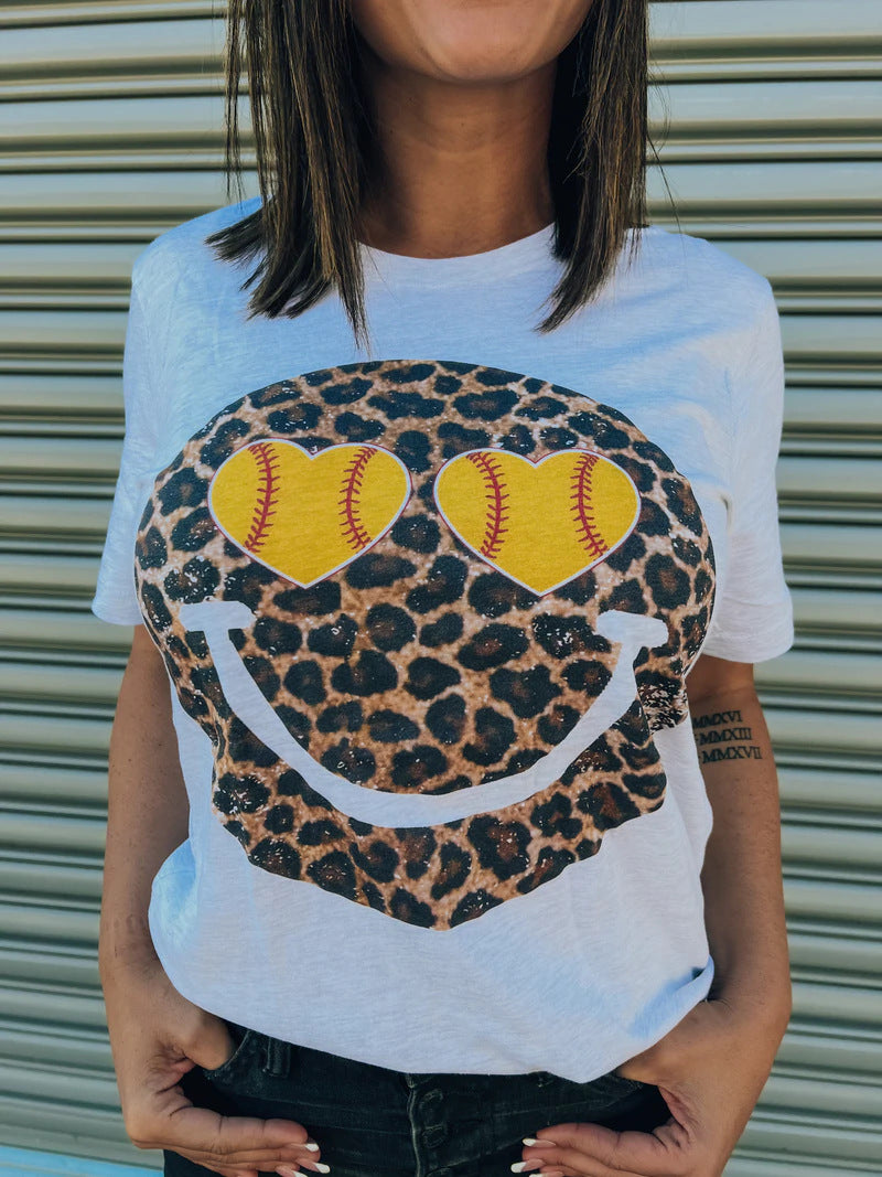 Leopard Happy Face Pullover