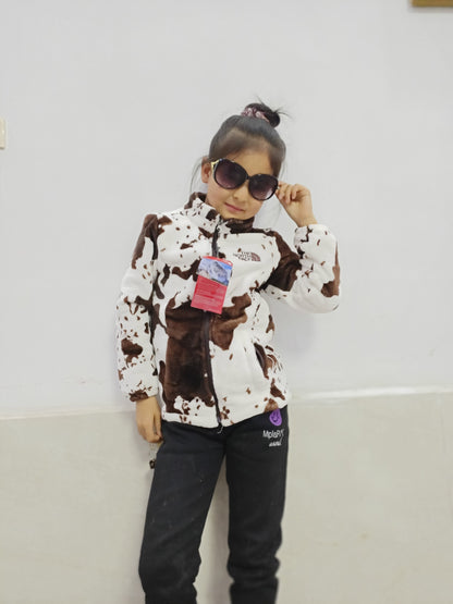 Adult and Kids TNF Cow Print Fleece Jacket
