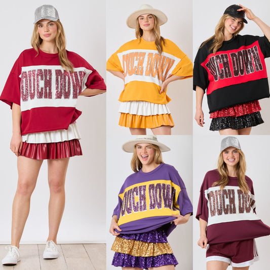 TOUCHDOWN Sequin Loose Fit Top