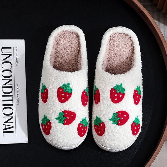 Countryside Fruit Pattern Fuzzy Slippers