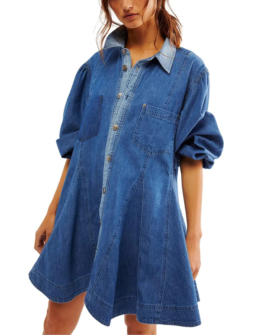 Washed Denim Mini Dress