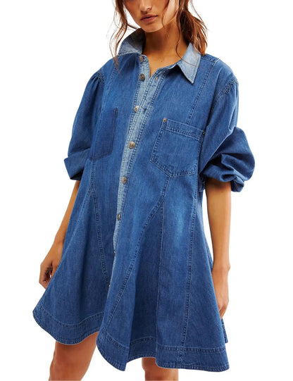 Washed Denim Mini Dress