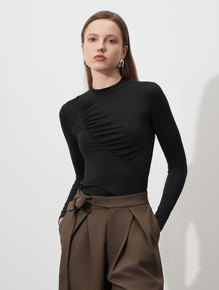 Asymmetrical Tucks Top