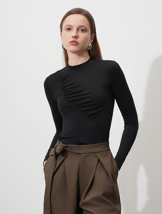 Asymmetrical Tucks Top