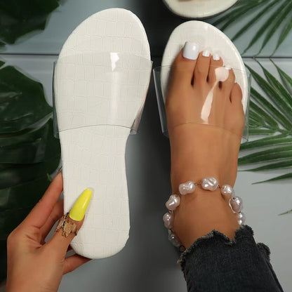 Clear Open Toe Slippers