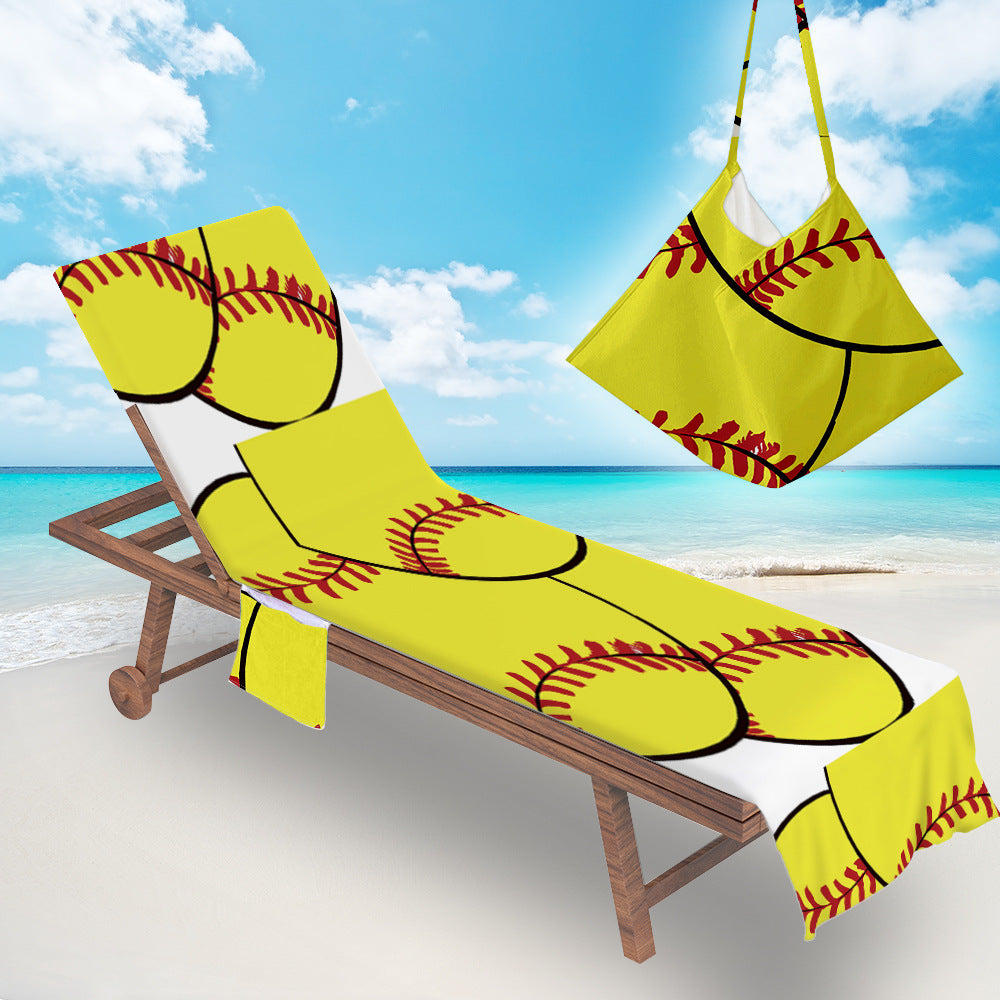 Colorful Beach Chair Cover With Side Pocket