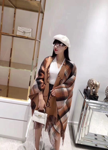 GUCCI Cashmere Shawl Wrap Cape