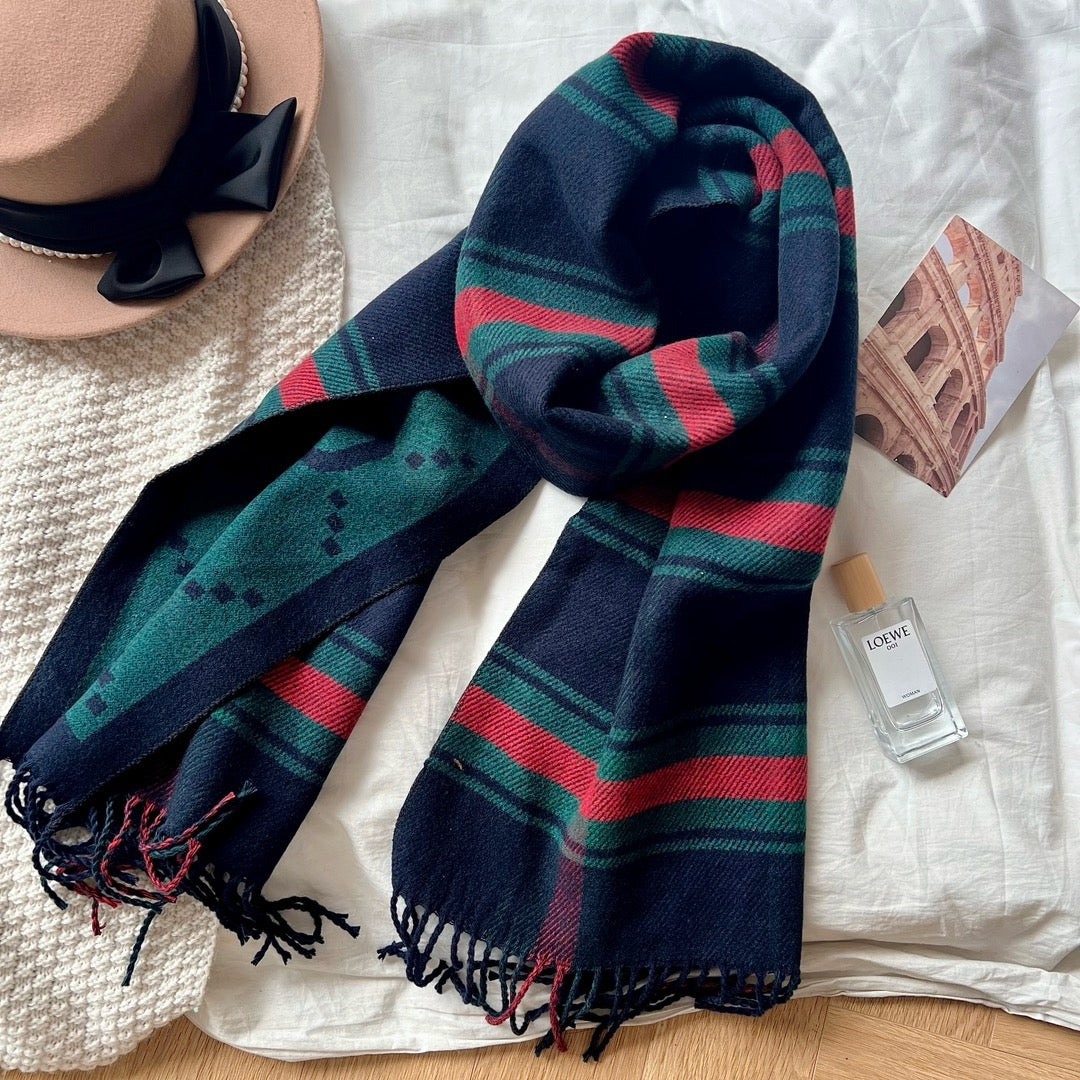 GUCCI Double-Sided Jacquard Plaid Imitation Cashmere Scarf