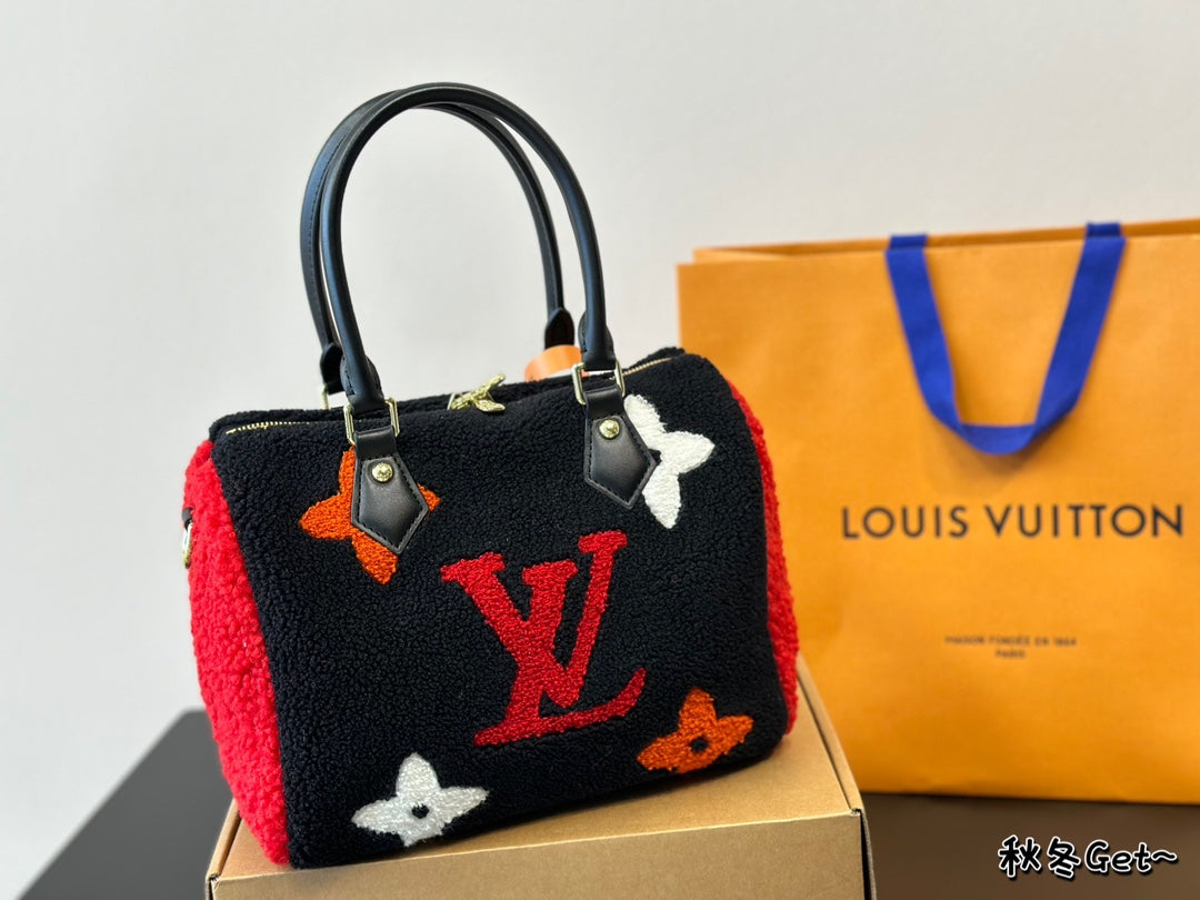 Shearling Speedy Bandouliere 25