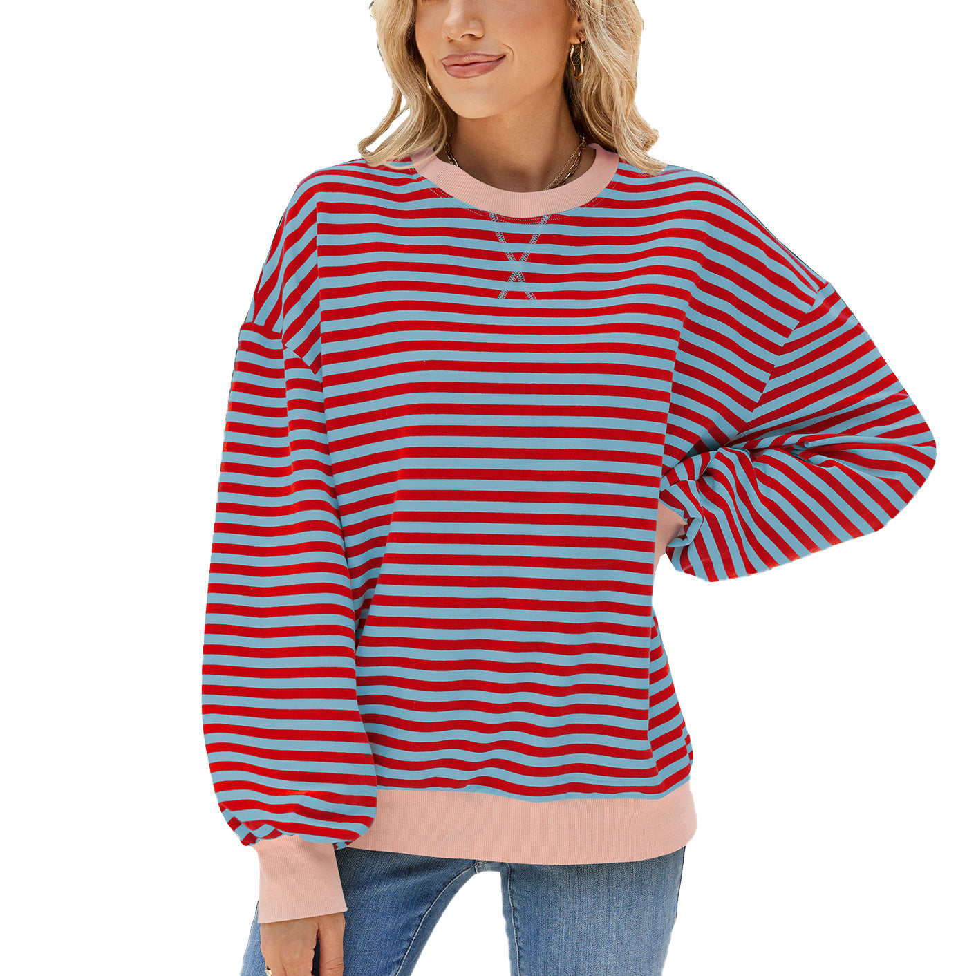 Classic Striped Oversized Crewneck