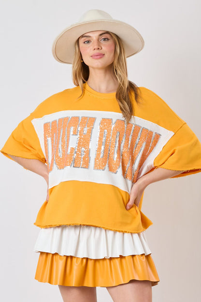 TOUCHDOWN Sequin Loose Fit Top