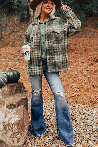 Fuzzy Plaid Shacket