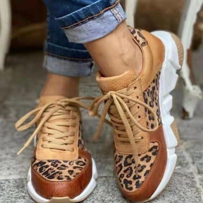 Leopard Wedge Sneakers