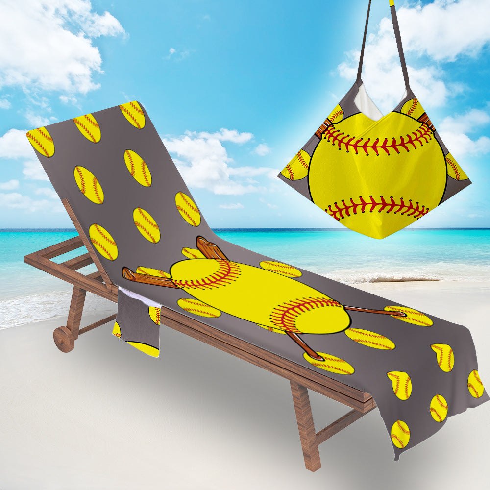 Colorful Beach Chair Cover With Side Pocket