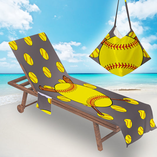 Colorful Beach Chair Cover With Side Pocket