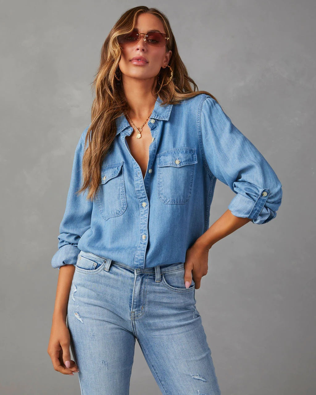 Miss Sparkling Button Down Shirt