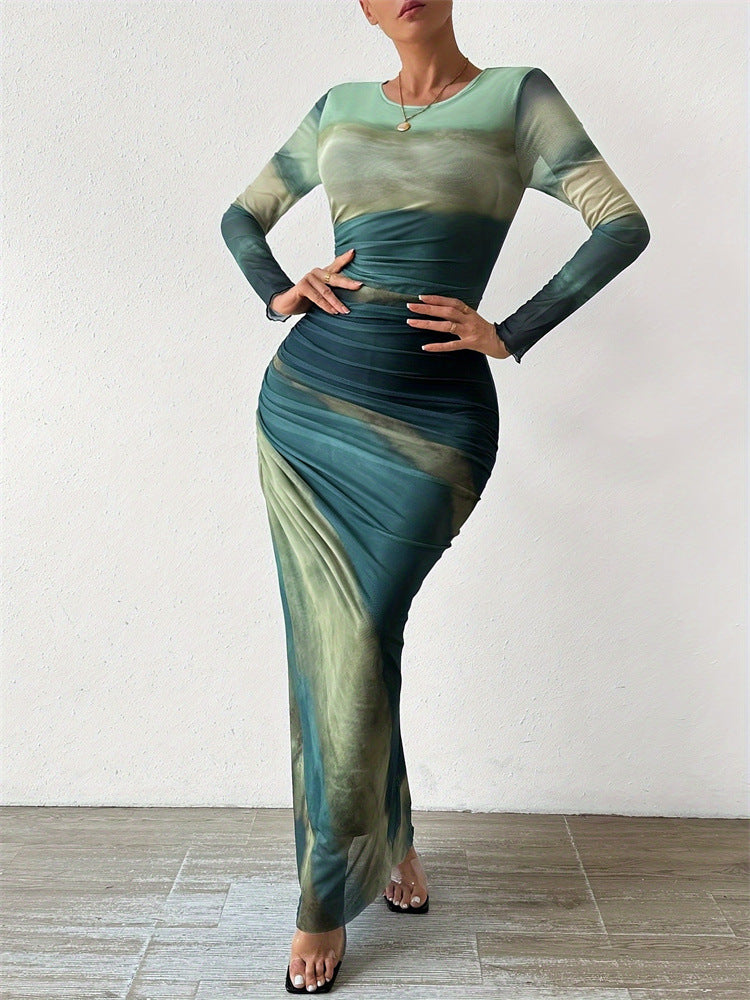 Women's Tie-Dye Pleated Dress