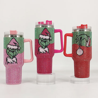 40OZ. Grinch Christmas Rhinestone Bling Tumblers