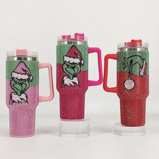 40OZ. Grinch Christmas Rhinestone Bling Tumblers