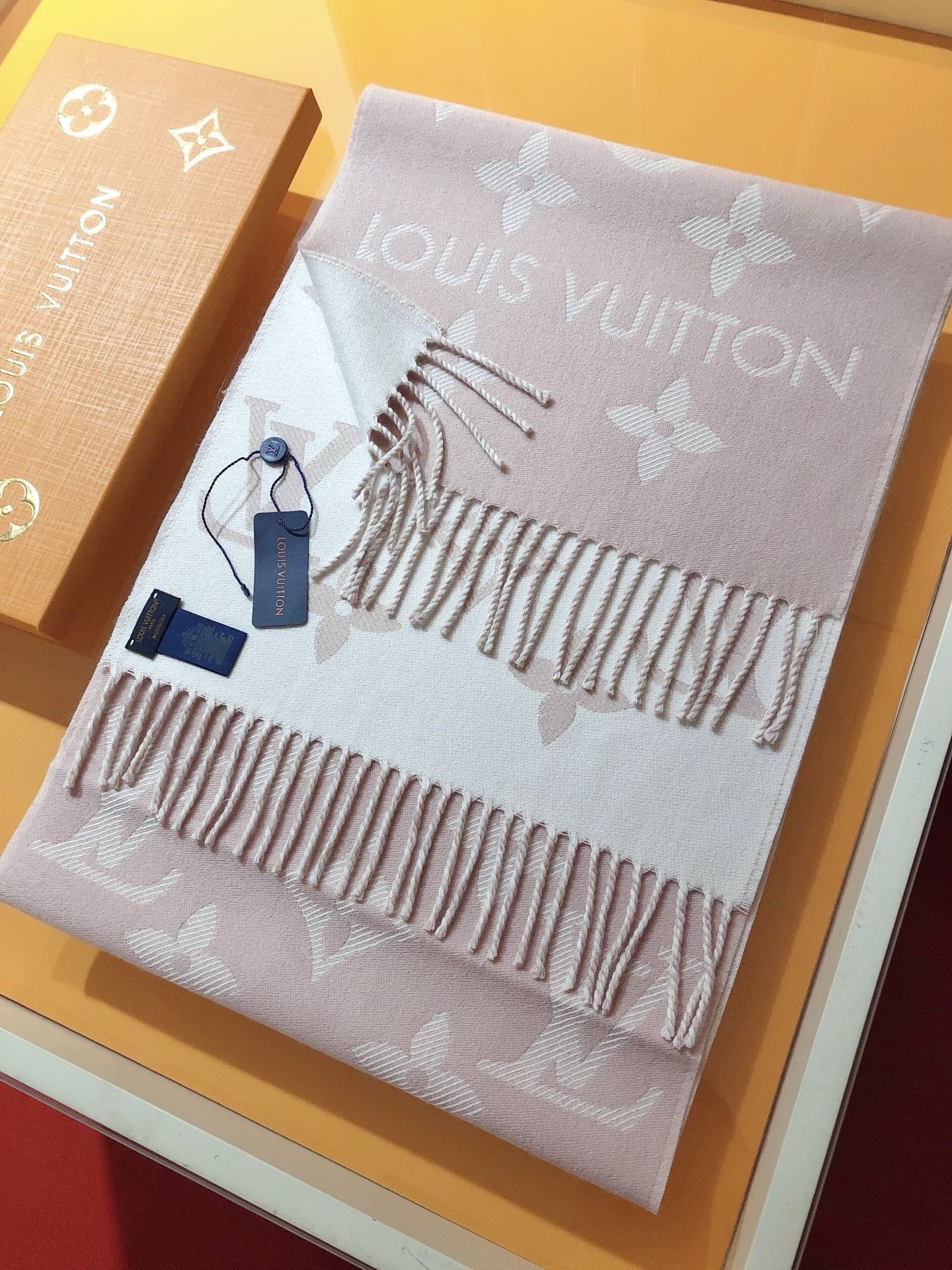 Double-Sided Jacquard Imitation Cashmere Monogram Scarf