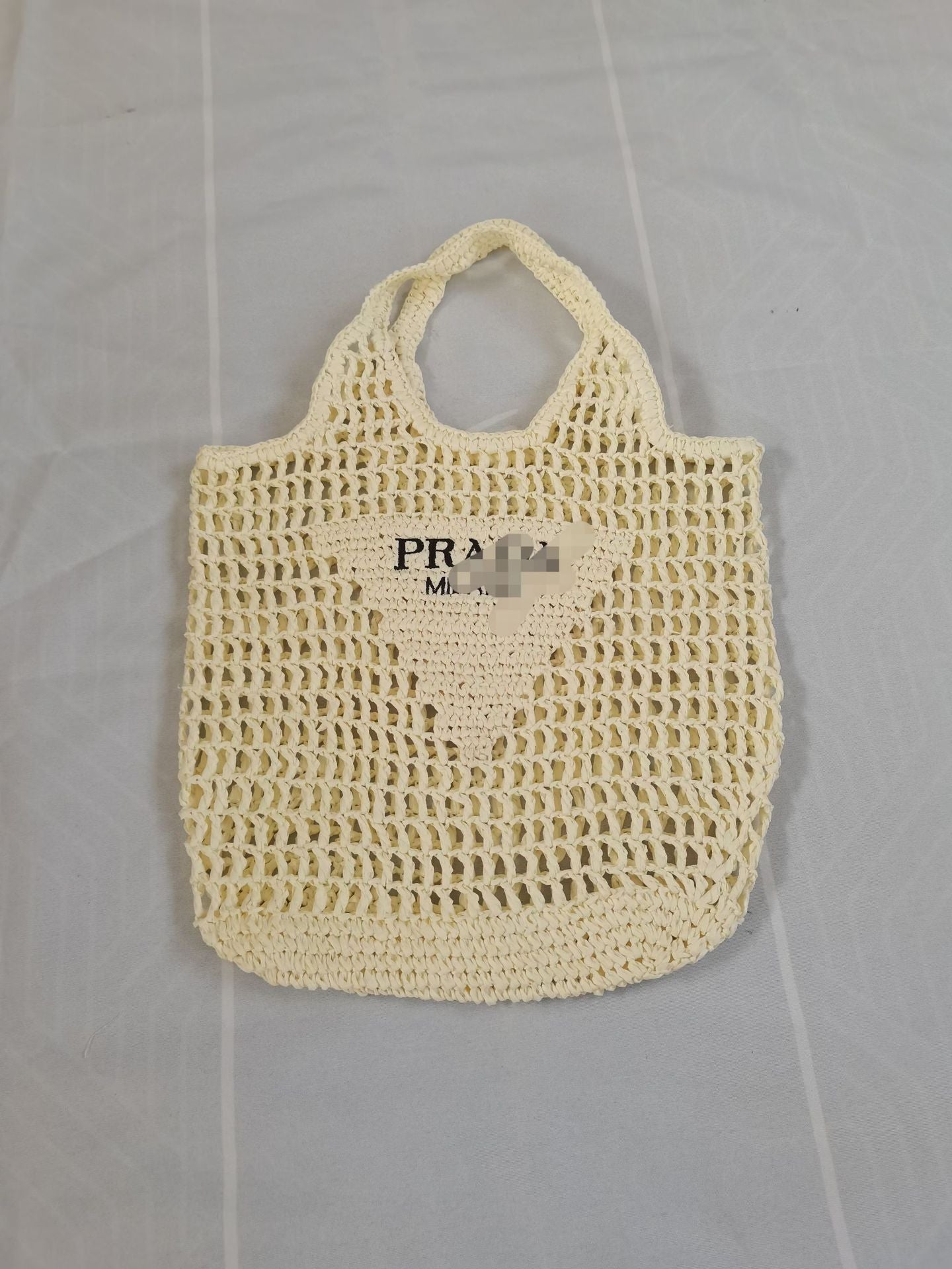 Natural Raffia Knit Tote Bag