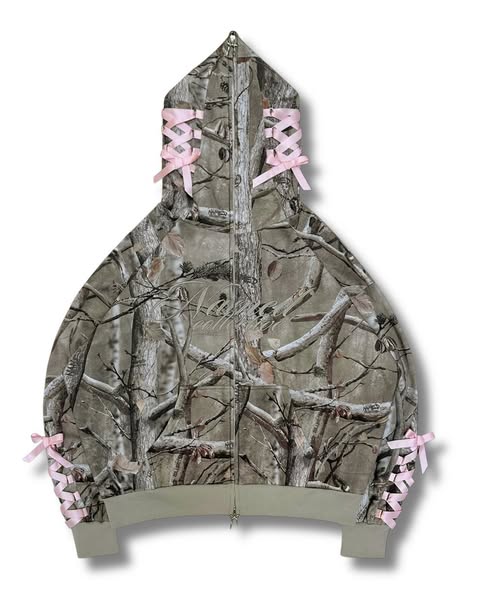 Y2K Ribbon Bow Camouflage Sweatshirt