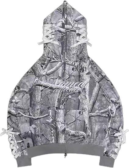 Y2K Ribbon Bow Camouflage Sweatshirt