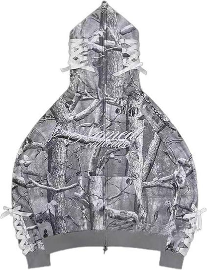 Y2K Ribbon Bow Camouflage Sweatshirt