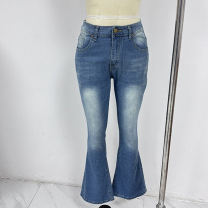 Risen High Rise Medium Wash Flare Jeans