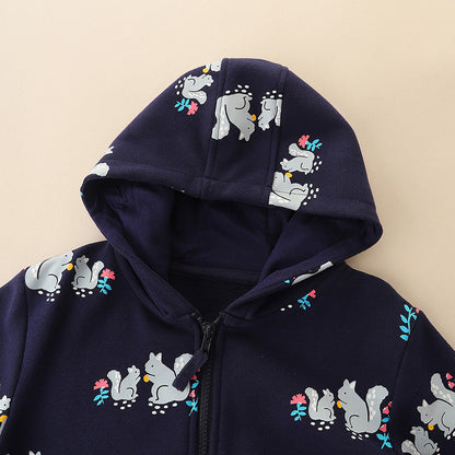 Squirrel Printed Hoodie