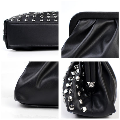 Studded Pleated Clutch Bag