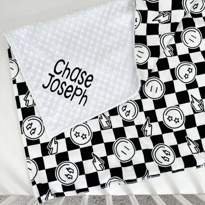 Personalized Baby Checkered Blanket