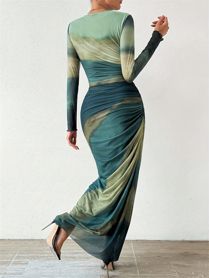 Women's Tie-Dye Pleated Dress