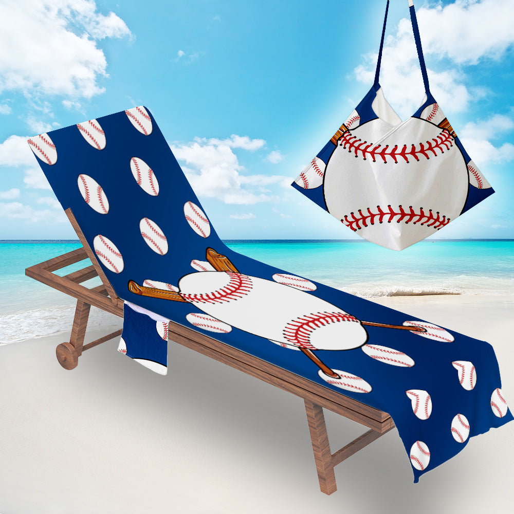 Colorful Beach Chair Cover With Side Pocket