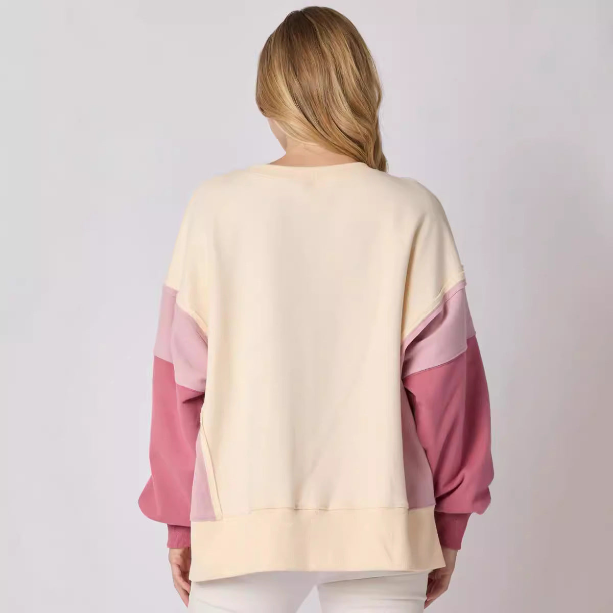 Santa Sleigh Pink Colorblock Top