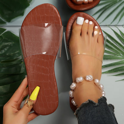 Clear Open Toe Slippers